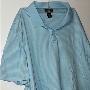 Calvin Klein Sky Blue Striped Polo Shirt